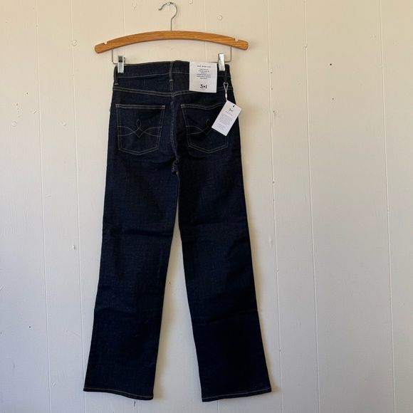 3X1 NYC Joni Straight Wide Leg Dark Wash High Rise Jeans 4W 24 Three By One - Picture 7 of 8